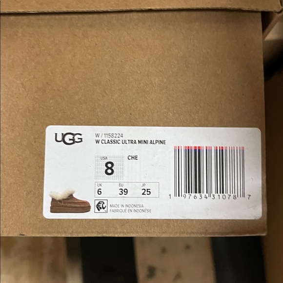 UGG Tan Suede Slippers with Fur Lining - Picture 7 of 8